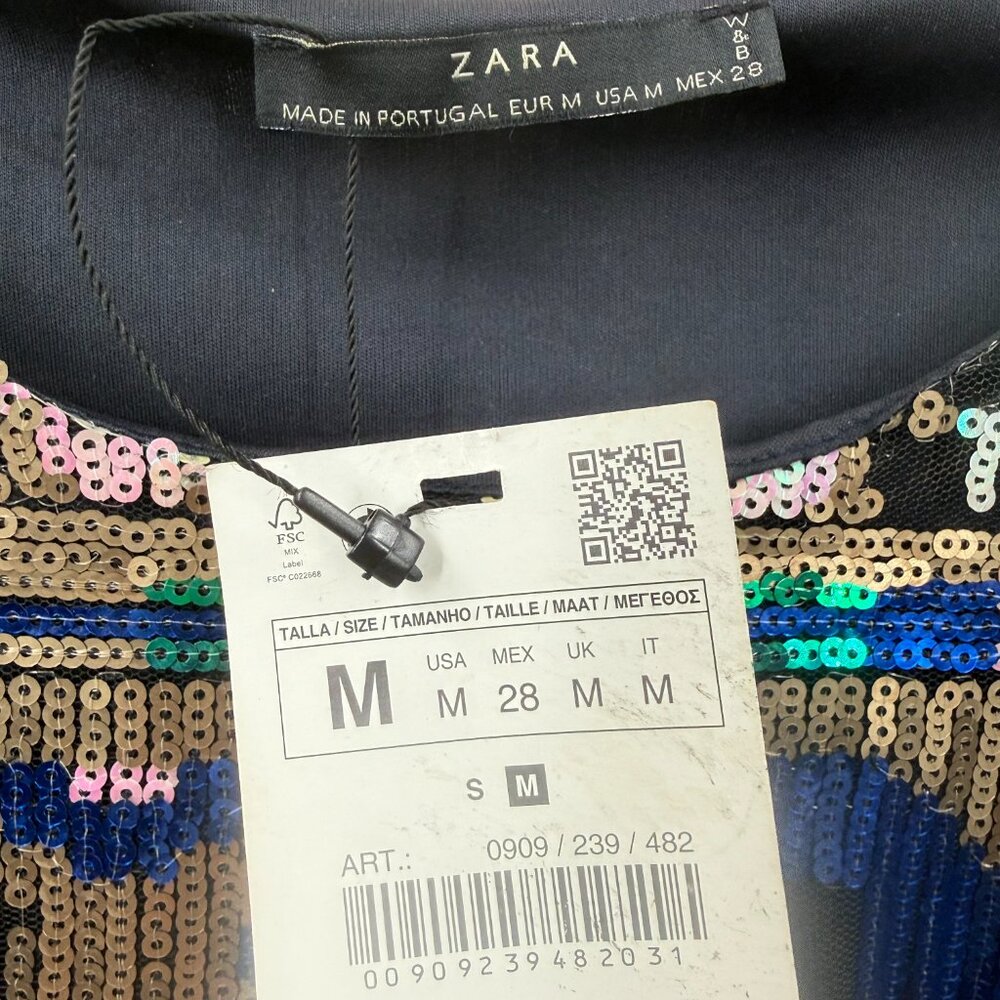 Zara Blue Multi-Color Patterned Mini Dress - Picture 10 of 14